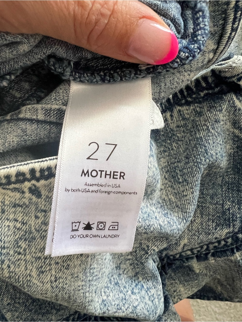MOTHER Acid-Wash Denim Ruffle Mini Skirt Western Festival Size 27 - Picture 3 of 4